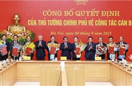 Thủ tướng trao Quyết định tiếp nhận, điều động, bổ nhiệm 8 lãnh đạo các bộ, cơ quan