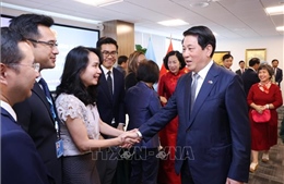 Chủ tịch nước gặp mặt cán bộ các cơ quan đại diện Việt Nam và cộng đồng tại Hoa Kỳ