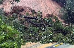 Cấm đèo Sông Pha do xảy ra sạt lở, ngập úng