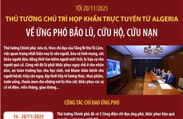 Thủ tướng chủ trì họp khẩn trực tuyến từ Algeria về ứng phó bão lũ, cứu hộ, cứu nạn