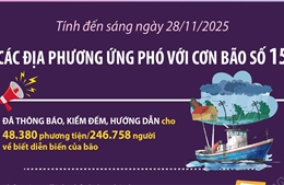 Các địa phương ứng phó với cơn bão số 15 (tính đến sáng 28/11/2025)