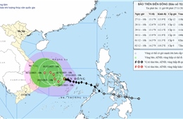 Bão số 15 giữ nguyên cường độ, di chuyển chậm hướng về giữa Biển Đông