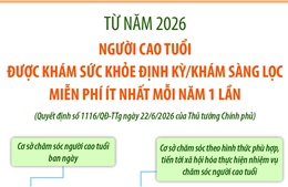 Từ năm 2026, người cao tuổi được khám sức khỏe miễn phí ít nhất mỗi năm 1 lần