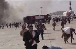 Video vụ nổ lớn ở sân bay ở Yemen làm 16 người thiệt mạng, 60 người bị thương