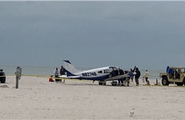 Thót tim màn máy bay hạ cánh khẩn cấp trên bờ biển Florida, Mỹ