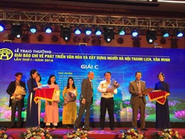 Phóng viên Tin tức đoạt giải C giải báo chí về phát triển văn hóa của Hà Nội