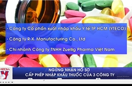 Ngừng nhận hồ sơ cấp phép nhập khẩu thuốc của 3 công ty dược