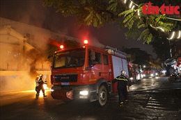 Hà Nội: Diễn tập phương án chữa cháy và cứu nạn, cứu hộ tại chợ Đồng Xuân