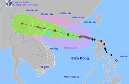 Thời tiết ngày 5/9: Bão số 3 di chuyển theo hướng Tây Tây Bắc, mạnh cấp 15