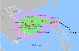 Thời tiết ngày 25/10: Bão số 6 mạnh lên, liên tục đổi hướng phức tạp