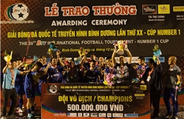 CLB B.Bình Dương giành chức vô địch Giải bóng đá Quốc tế Cúp Number 1 