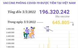 Hơn 196,3 triệu liều vaccine phòng COVID-19 đã được tiêm tại Việt Nam