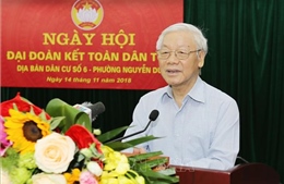 Tổng Bí thư, Chủ tịch nước Nguyễn Phú Trọng tham dự Ngày hội Đại đoàn kết toàn dân tộc tại nơi cư trú
