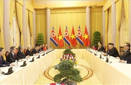 Tổng Bí thư, Chủ tịch nước Nguyễn Phú Trọng đón, hội đàm với Chủ tịch Triều Tiên Kim Jong-un
