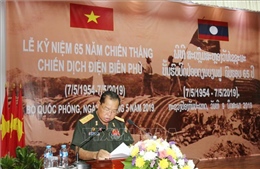 Bộ Quốc phòng Lào tổ chức mít tinh trọng thể kỷ niệm 65 năm Chiến thắng Điện Biên Phủ