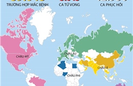 67 quốc gia và vùng lãnh thổ có người mắc COVID-19