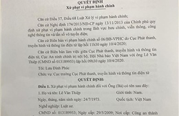 Xử phạt ông Lê Văn Thiệp 8 triệu đồng vì đăng tải thông tin xúc phạm phóng viên TTXVN