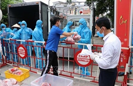 Gần 1,5 tấn thịt lợn cấp phát tới từng hộ dân thôn Lôi Động (Hải Phòng)