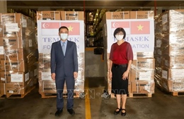 Đại sứ quán Việt Nam tại Singapore tiếp nhận lô hàng đầu tiên do Quỹ Tamasek hỗ trợ
