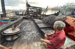Cháy 5 tàu cá đang neo đậu tại cảng Quy Nhơn (Bình Định)