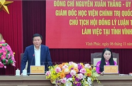Đồng chí Nguyễn Xuân Thắng làm việc tại tỉnh Vĩnh Phúc 