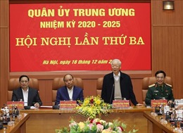Tổng Bí thư Nguyễn Phú Trọng dự Hội nghị lần thứ ba Quân ủy Trung ương nhiệm kỳ 2020-2025
