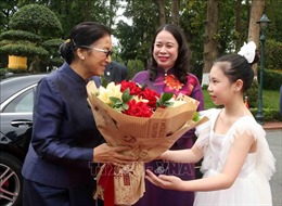 Phó Chủ tịch nước Võ Thị Ánh Xuân đón và hội đàm với Phó Chủ tịch nước Lào Pany Yathotou 