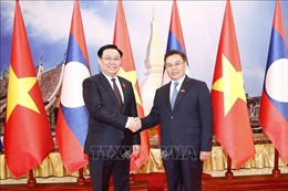 Chủ tịch Quốc hội Vương Đình Huệ hội đàm với Chủ tịch Quốc hội Lào Saysomphone Phomvihane