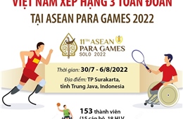 Việt Nam xếp hạng 3 toàn đoàn tại ASEAN Para Games 2022