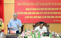 Chủ tịch Ủy ban Mặt trận Tổ quốc Việt Nam làm việc tại Hà Tĩnh