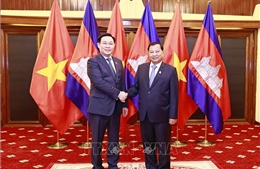 Chủ tịch Quốc hội Vương Đình Huệ hội kiến Chủ tịch Thượng viện Campuchia