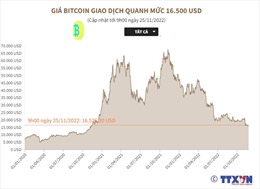 Giá Bitcoin giao dịch quanh mức 16.500 USD