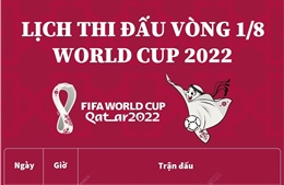 Lịch thi đấu vòng 1/8 World Cup 2022