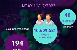 Ngày 11/12: Cả nước ghi nhận 194 ca COVID-19 mới, 48 F0 khỏi bệnh