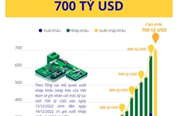 Xuất nhập khẩu cán mốc kỷ lục 700 tỷ USD