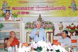 Chủ tịch Ủy ban MTTQ Việt Nam thăm Hội Đoàn kết sư sãi yêu nước tỉnh Cà Mau