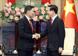 Chủ tịch nước tiếp Đoàn đại biểu Trung ương Mặt trận Lào xây dựng đất nước