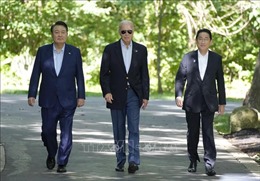Tổng thống Yoon Suk Yeol nhấn mạnh &#39;kỷ nguyên mới&#39; trong hợp tác Hàn - Mỹ - Nhật