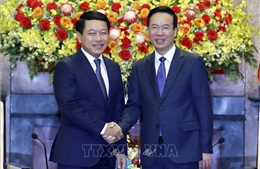 Chủ tịch nước Võ Văn Thưởng tiếp Phó Thủ tướng, Bộ trưởng Ngoại giao Lào 