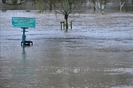 Mưa lớn, lũ lụt trên diện rộng ở Anh sau bão Henk