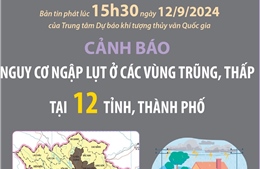 Cảnh báo nguy cơ ngập lụt ở các vùng trũng, thấp tại 12 tỉnh, thành phố