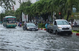 Nhiều tuyến đường nội ô thành phố Bạc Liêu ngập sâu sau mưa lớn