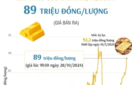 Vàng SJC sáng 28/10/2024 có giá 89 triệu đồng/lượng