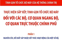 Dự kiến sắp xếp tổ chức bộ máy đối với các bộ, cơ quan ngang bộ, cơ quan trực thuộc Chính phủ 