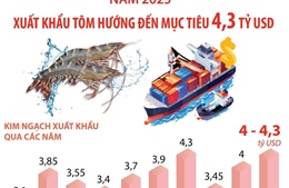 Năm 2025, xuất khẩu tôm hướng đến mục tiêu 4,3 tỷ USD