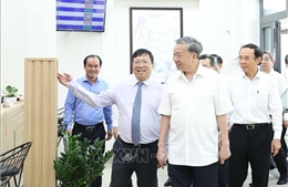 Tổng Bí thư khảo sát thực tế mô hình tổ chức chính quyền địa phương 2 cấp tại xã Tân Vĩnh Lộc, TP Hồ Chí Minh
