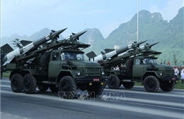 Khối xe thiết giáp tại tổng hợp luyện diễu binh, diễu hành kỷ niệm 80 năm Quốc khánh 2/9