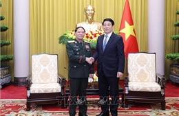 Chủ tịch nước Lương Cường tiếp Chủ nhiệm Tổng cục Chính trị Quân đội nhân dân Lào