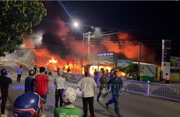 Đồng Tháp: Đã dập tắt vụ cháy chợ thực phẩm Tam Nông trong đêm