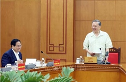 Tổng Bí thư Tô Lâm làm việc với Ban Thường vụ Đảng ủy Chính phủ
